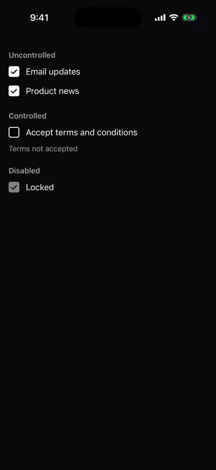 Checkbox preview